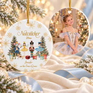 Personalized Nutcracker Ballet Dancer Photo Ceramic Ornament