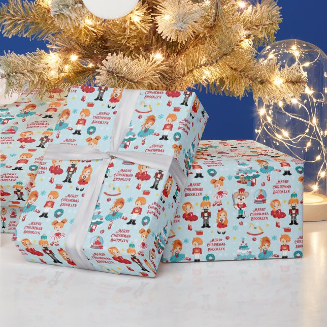 Personalized Nutcracker Ballet Multicultural Wrapping Paper (Holidays)