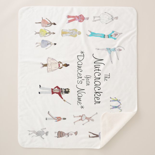 Personalized Nutcracker Ballet Sherpa Blanket (Front)