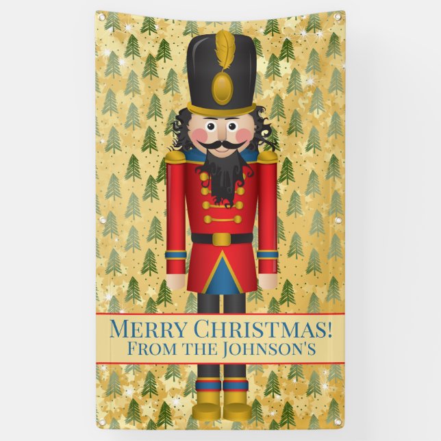 Personalized Nutcracker Christmas Banner (Vertical)