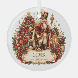 Personalized Nutcracker Christmas Blanket with Nam Glass Ornament