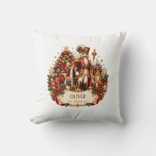 Personalized Nutcracker Christmas Blanket with Nam Throw Pillow