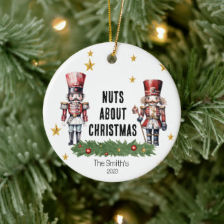 Personalized Nutcracker Christmas Ceramic Ornament