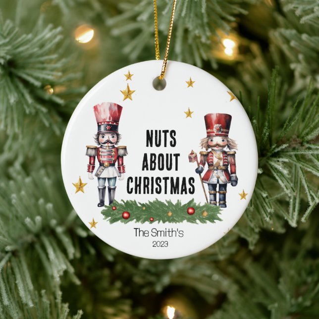 Personalized Nutcracker Christmas  Ceramic Ornament (Tree)