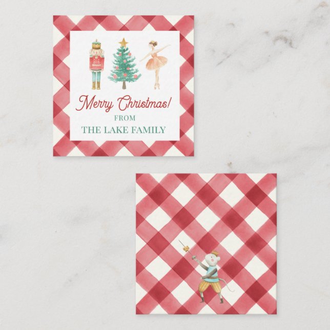 Personalized Nutcracker Christmas Gift Enclosure Card (Front/Back)