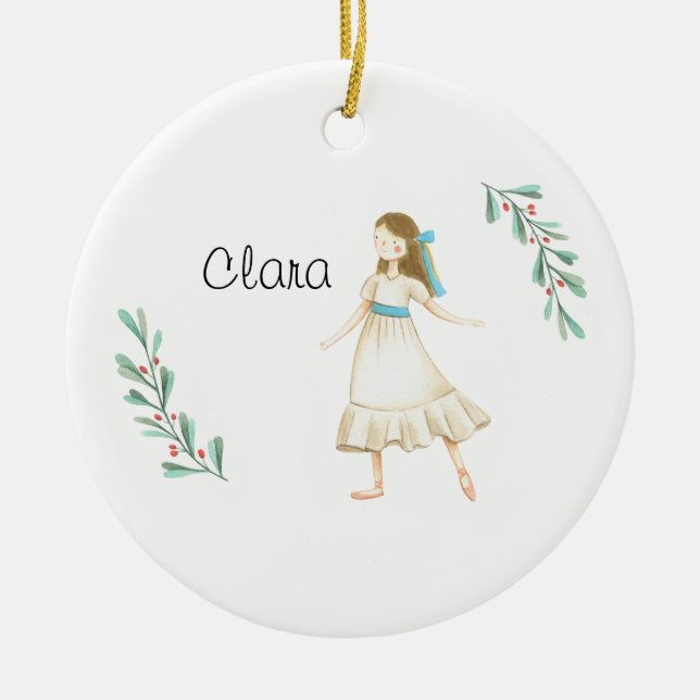 Personalized Nutcracker Clara Keepsake  Ceramic Or Ornament (Front)