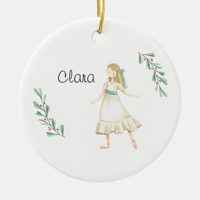 Personalized Nutcracker Clara Keepsake  Ceramic Or Ornament (Front)