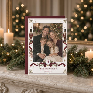 Personalized Nutcracker Family Photo Christmas Holiday Card