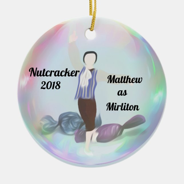 Personalized Nutcracker Ornament - Boy Mirliton (Front)