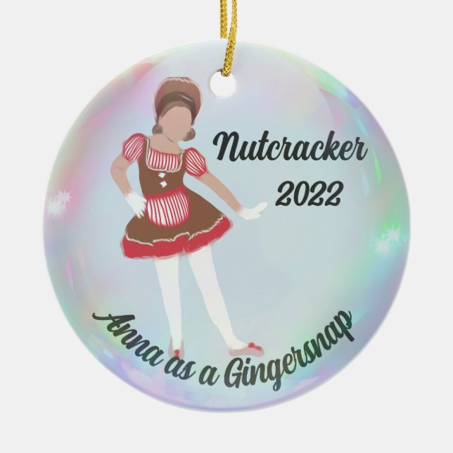 Personalized Nutcracker Ornament - Gingersnap (Front)