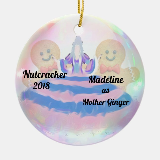 Personalized Nutcracker Ornament - Mother Ginger (Front)