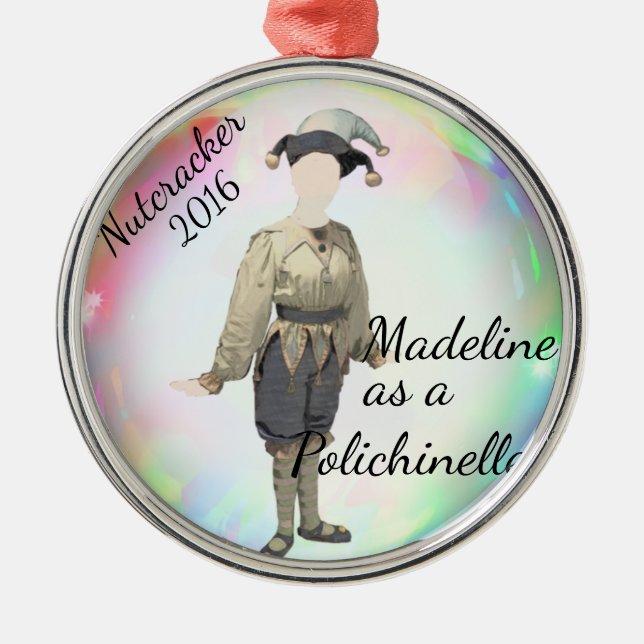 Personalized Nutcracker Ornament- Polichinelle Met Metal Ornament (Front)