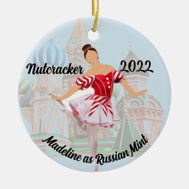 Personalized Nutcracker Ornament - Russian Mint (Front)