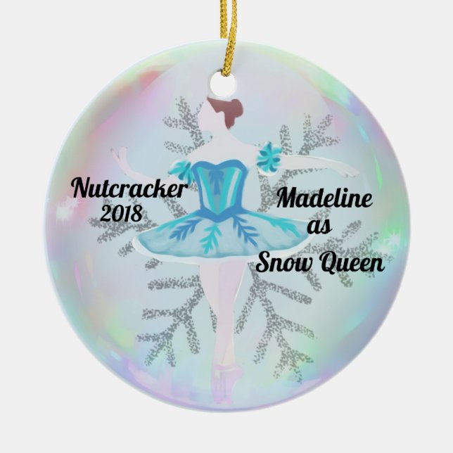 Personalized Nutcracker Ornament - Snow Queen (Front)