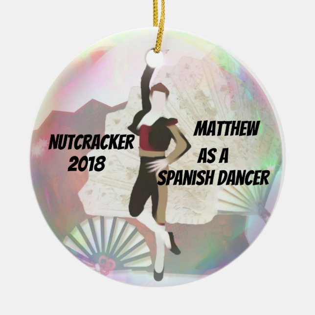 Personalized Nutcracker Ornament - Spanish Dance (Front)