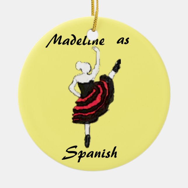 Personalized  Nutcracker Ornament - Spanish Dancer (Front)