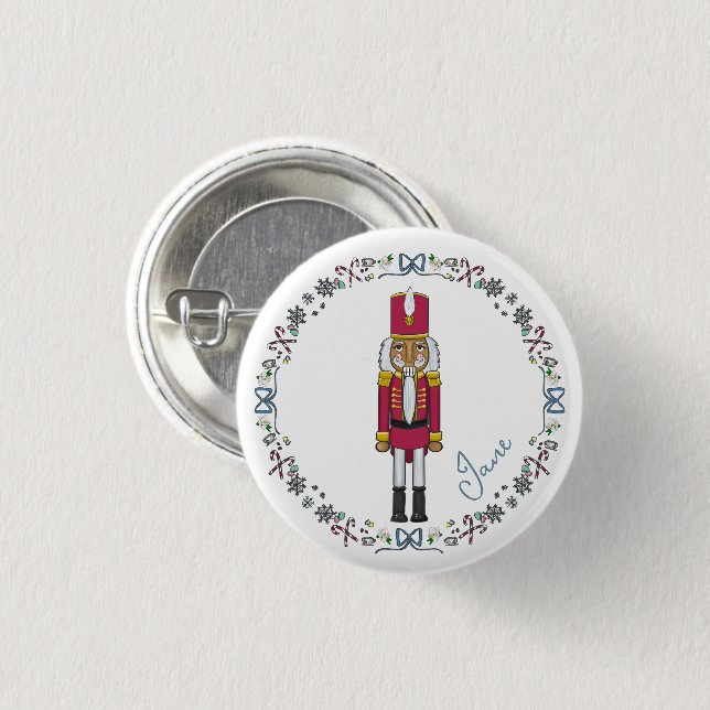 Personalized Nutcracker Prince Christmas Bag 1 Inch Round Button (Front & Back)