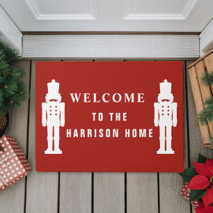 Personalized Nutcracker Red Christmas Doormat