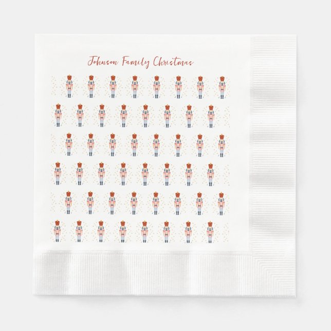 Personalized Nutcracker Soldier Festive Holiday Napkin (Front)