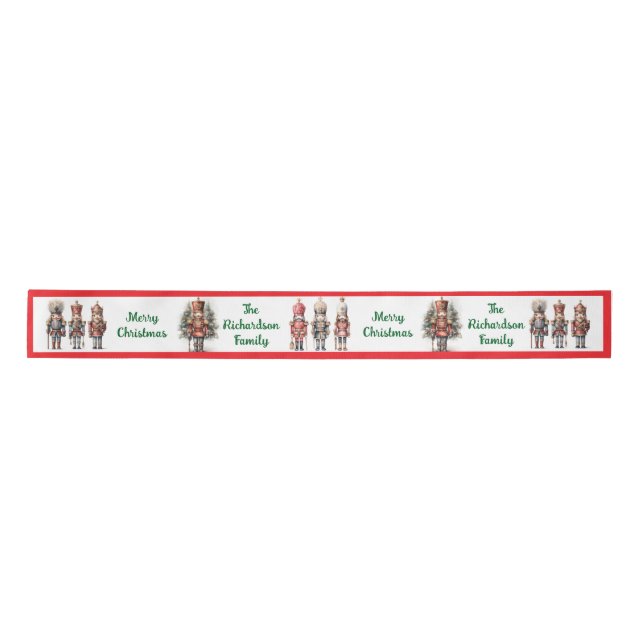 Personalized Nutcracker Soldiers Satin Ribbon (Front)