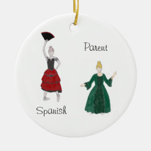 Personalized Nutcracker Spanish/Parent Keepsake Ceramic Ornament
