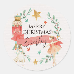 Personalized Nutcracker Theme Christmas Stickers