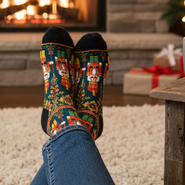 Personalized Nutcracker Toy Soldier Holiday Socks
