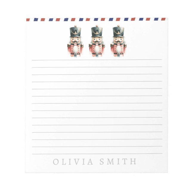 Personalized  Nutcracker watercolor Notepad (Front)