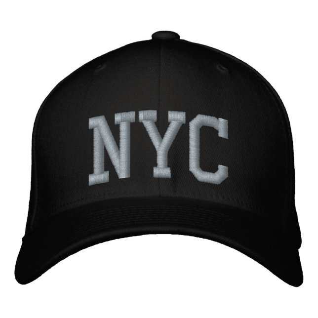 Personalized NYC Custom Black And Pink Embroidered Hat (Front)