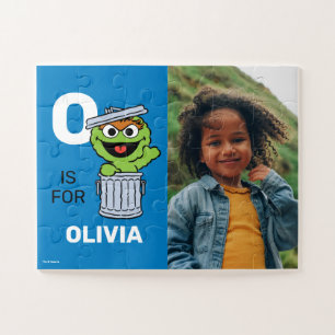 Personalized O is for Oscar the Grouch   Photo Jigsaw Puzzle