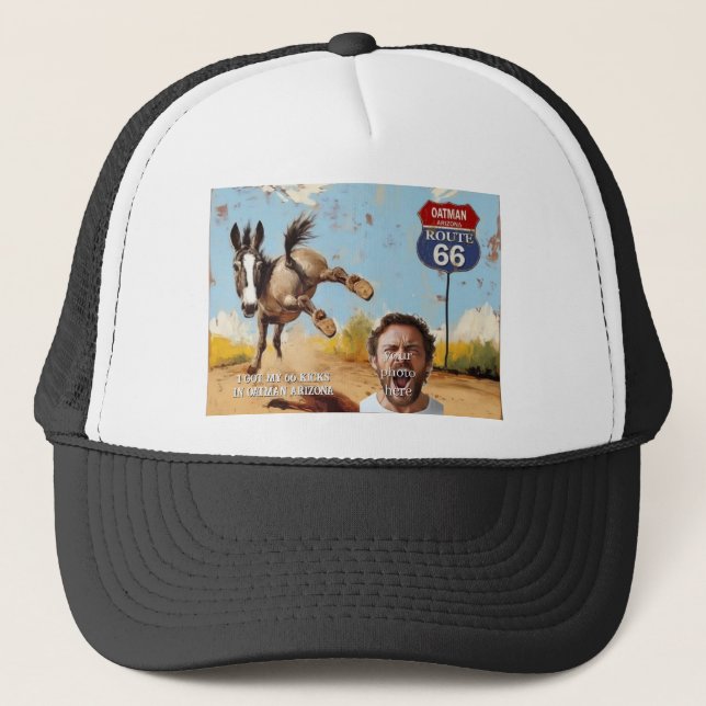 Personalized Oatman Route 66 Photo Trucker Hat (Front)