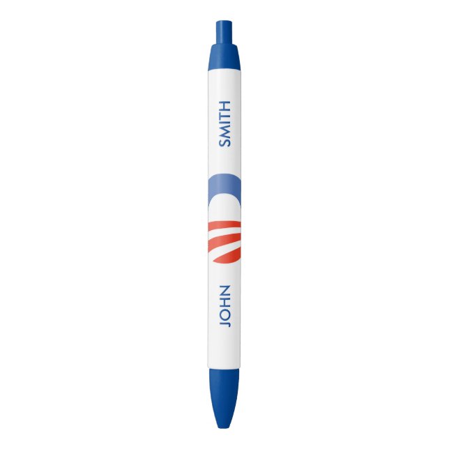 Personalized Obama-Biden Logo Black Ink Pen (Front Vertical)