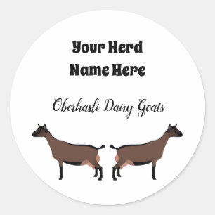 Personalized Oberhasli Dairy Goat Sticker