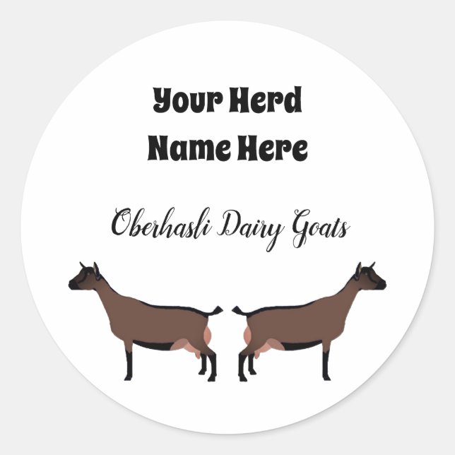 Personalized Oberhasli Dairy Goat Sticker (Front)