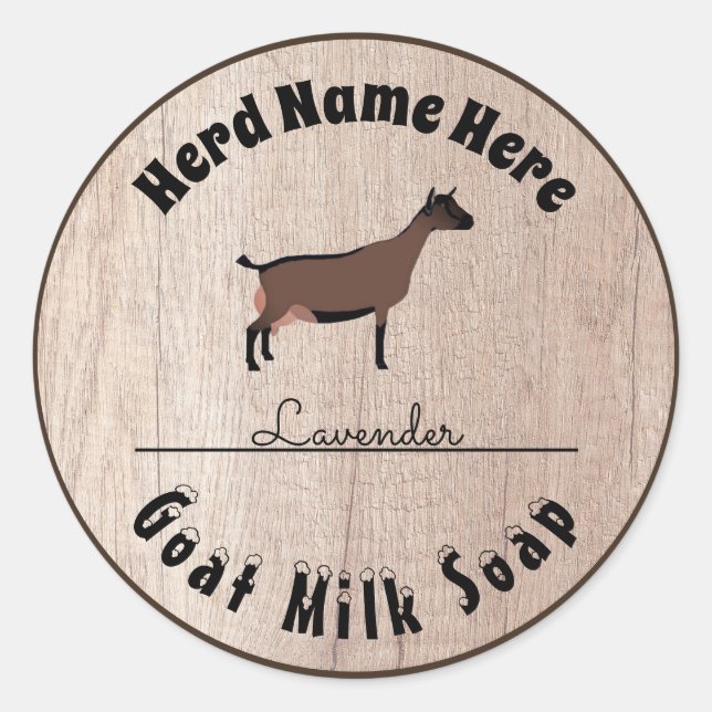 Personalized Oberhasli Goat Milk Soap Classic Round Sticker (Front)