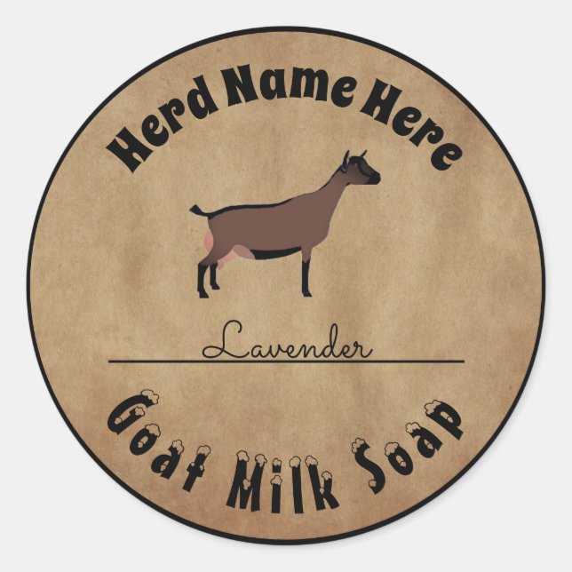 Personalized Oberhasli Goat Milk Soap Classic Round Sticker (Front)