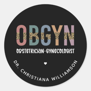 Personalized OBGYN Obstetrician Gynecologist Classic Round Sticker