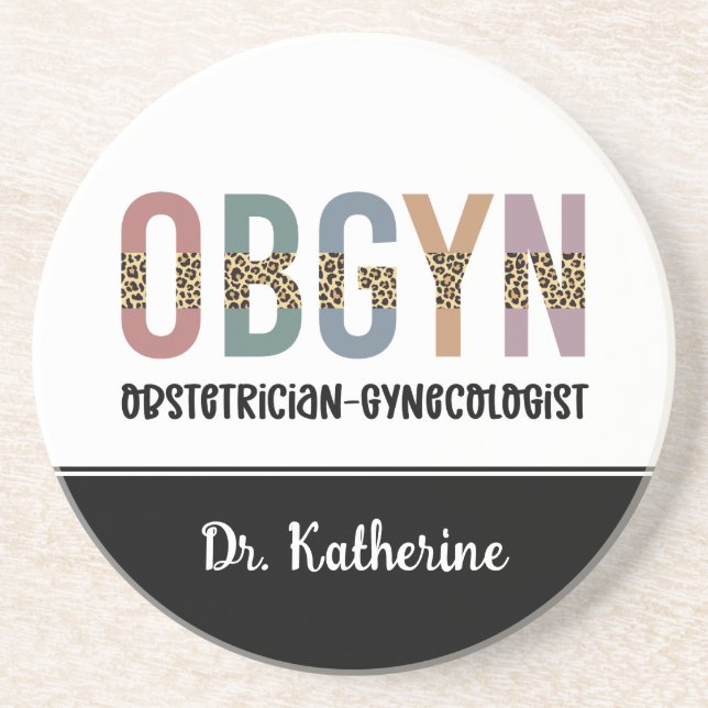 Personalized OBGYN Obstetrician Gynecologist Coaster (Front)