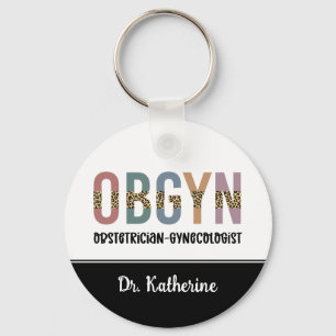 Personalized OBGYN Obstetrician Gynecologist Keychain