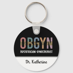 Personalized OBGYN Obstetrician Gynecologist Keychain