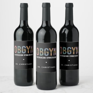Personalized OBGYN Obstetrician Gynecologist Wine Label