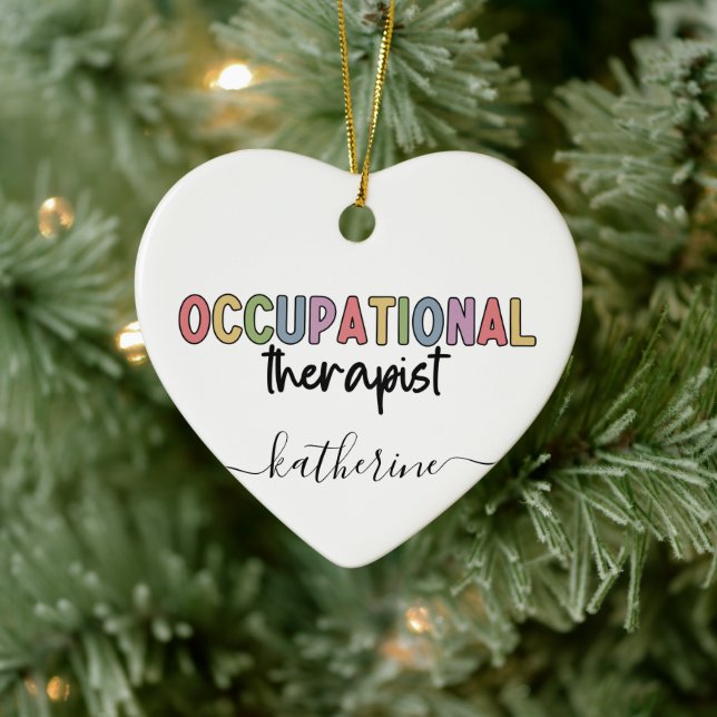 Personalized Occupational Therapist OT Cute Ceramic Ornament (Tree)