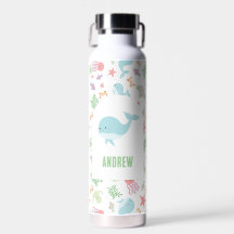Personalized Ocean Animals Cute Whale Kids Pastel