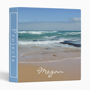 Personalized Ocean Beach 3 Ring Binder