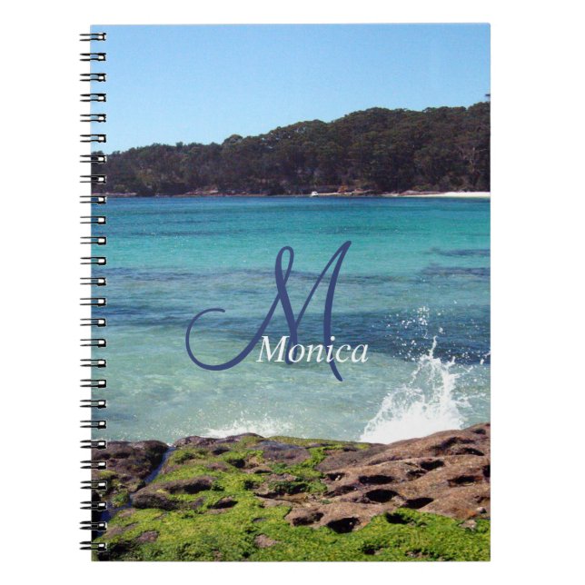 Personalized Ocean Beach Spiral Notebook (Front)