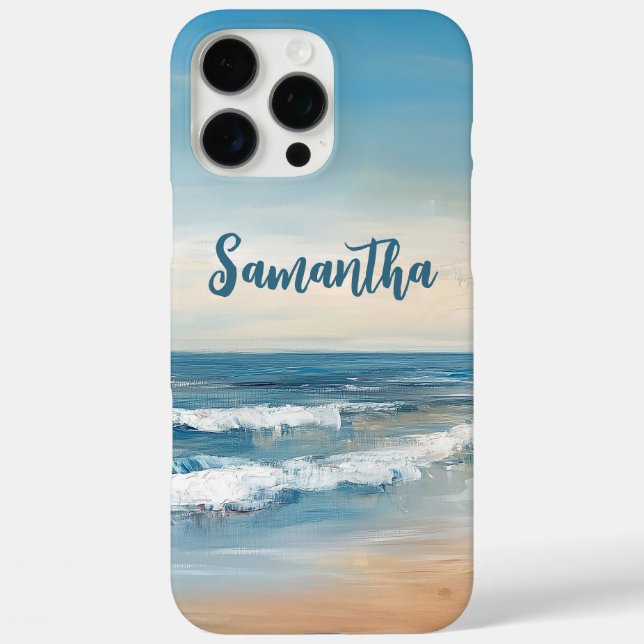 Personalized Ocean Beach Vacation Scene Case-Mate iPhone Case (Back)