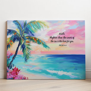 Personalized Ocean Bible Verse Psalm 93: Canvas Print