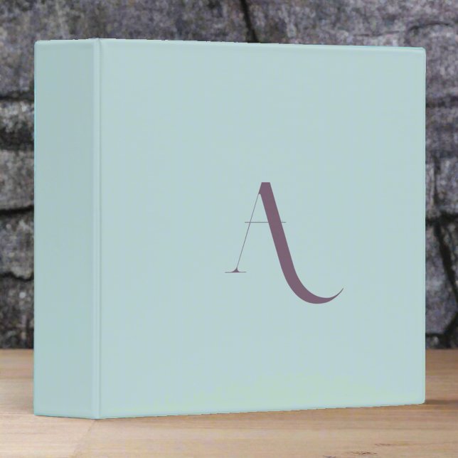 Personalized Ocean Blue Initial Name Typography  Binder (Creator Uploaded)