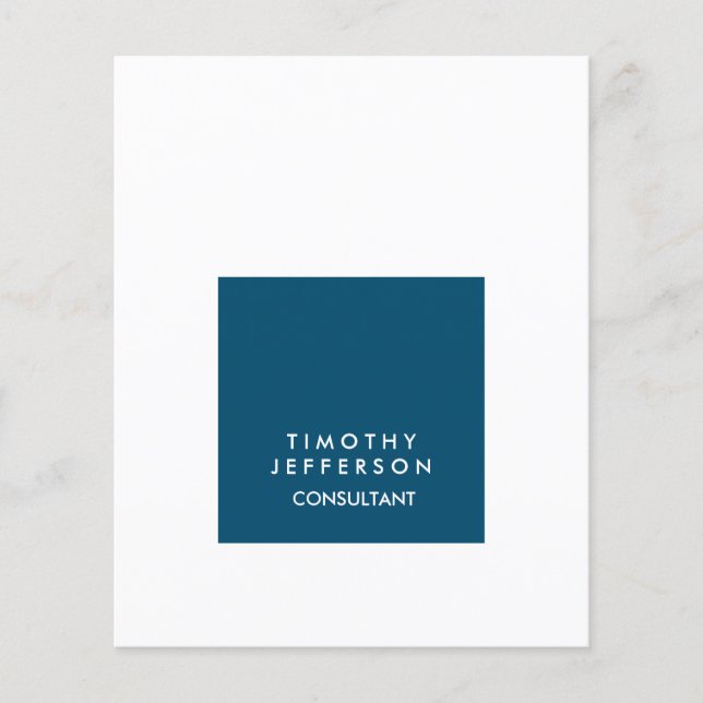 Personalized Ocean Blue White Elegant Modern Flyer (Front)