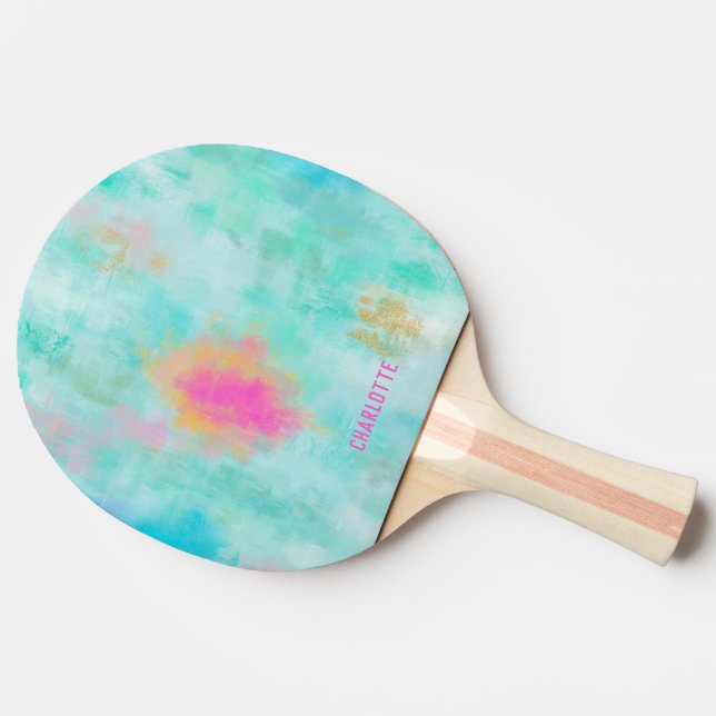 Personalized Ocean Joyride Blue Turquoise  Ping Pong Paddle (Side)
